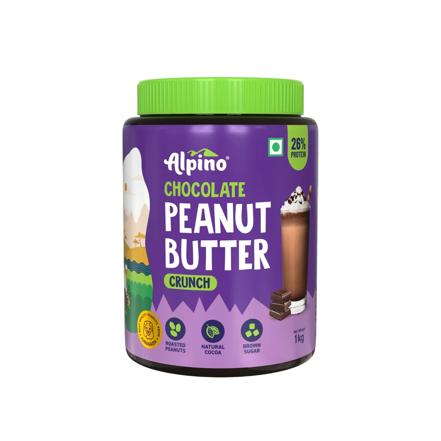 Alpino Chocolate Peanut Butter, Crunch, 1kg